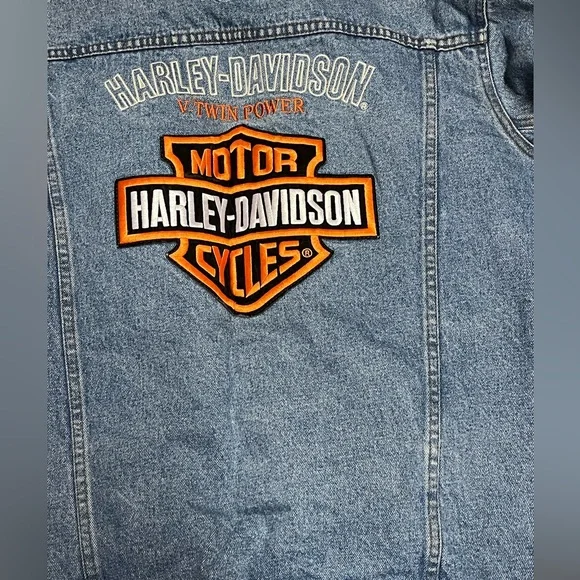 Vintage Denim Harley Davidson Jacket